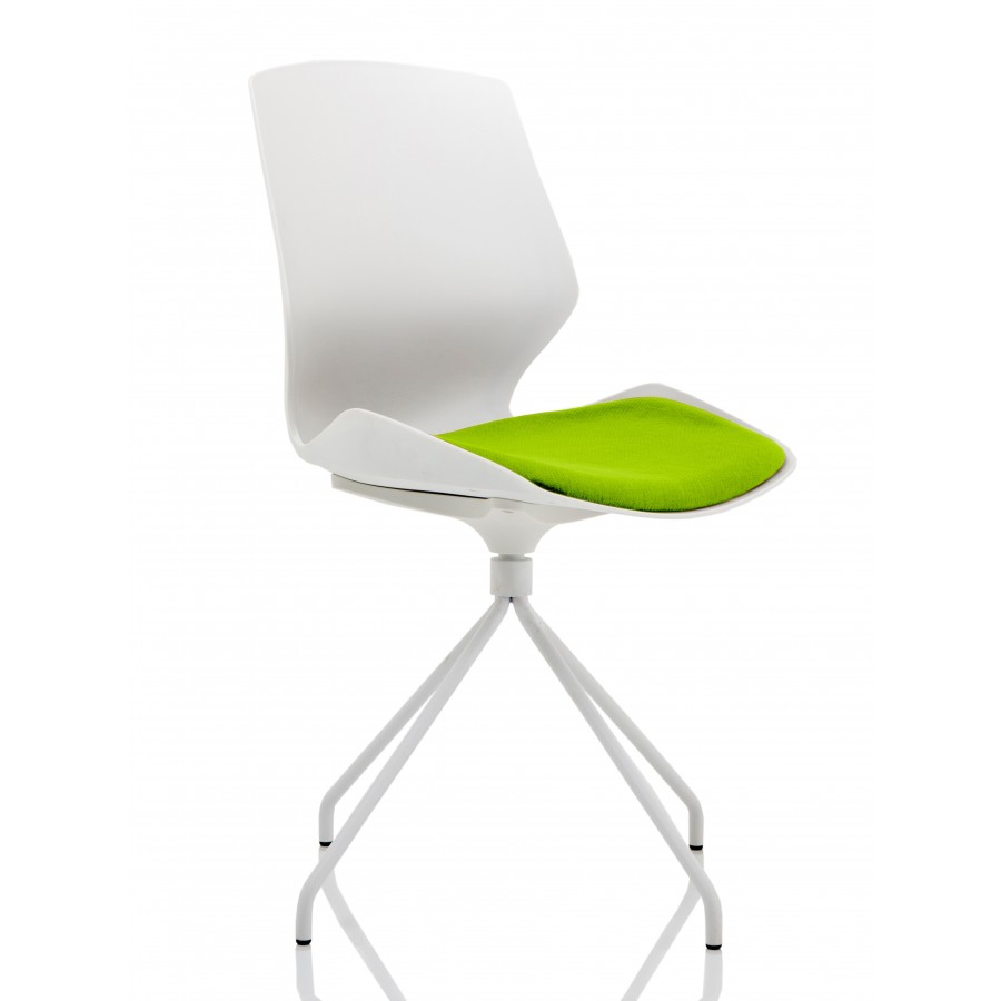 Florence Bespoke Spindle White Frame Visitor Chair